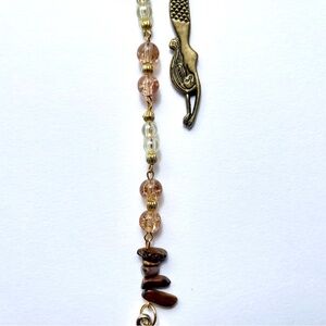 Elegant Gold and Brown Beaded mermaid bookmark